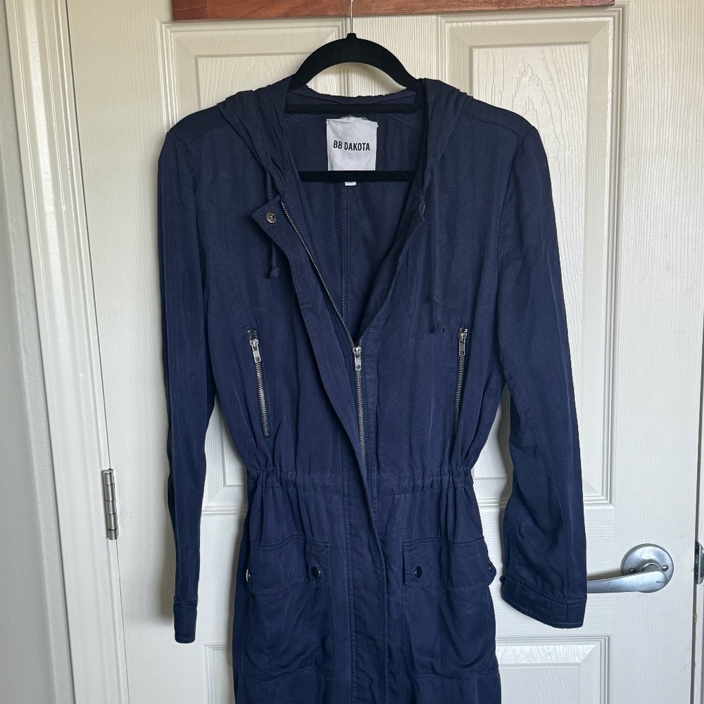 BB Dakota Lightweight Hooded Jacket-Navy Blue-Size XS